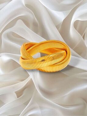Gold Coil Knot Bracelet – Women's Statement Bangle